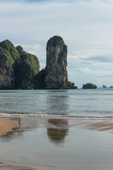 Ao Nang Beach with Lime Stone Formations, Krabi, Thailand
