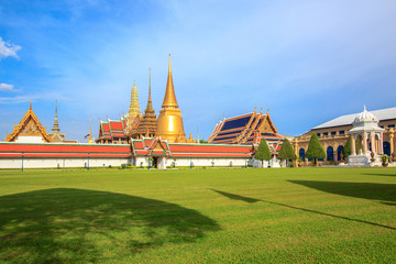 Wat Phra Kaew, Temple of the Emerald Buddha locate in the Bangkok, Thailand.