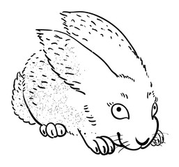 Cartoon image of rabbit. An artistic freehand picture.