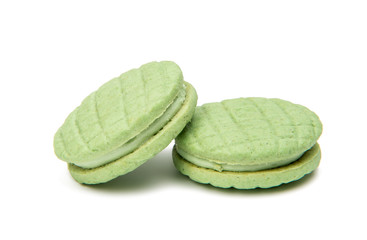 green double fruit cookies isolated
