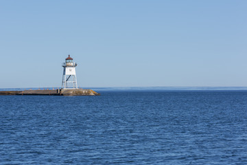 Fototapeta na wymiar Grand Marais Lighthouse - A breakwater lighthouse on Lake Superior.