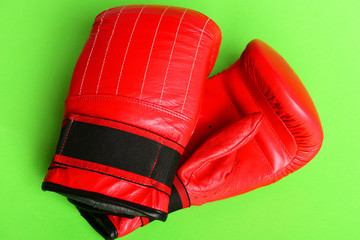 Pair of leather boxing sportswear. Professional box and strong fight