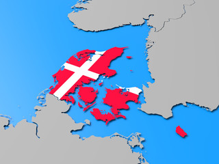 3D Denmark map