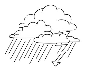 Cartoon image of Storm Icon. Rainstorm symbol. An artistic freehand picture.