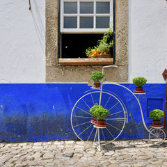 Fototapeta na wymiar In the streets of the picturesque town of Obidos, Portugal