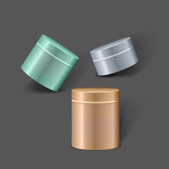 Mockup template for branding and product designs. Isolated realistic metal steel can jar with unique design. Easy to use for advertising branding and marketing.