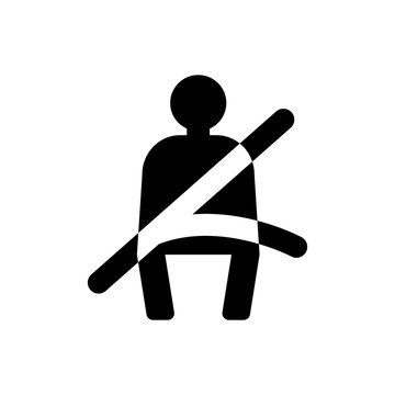 The seat belt icon. Safety belt symbol. Flat design. Stock - Vector illustration