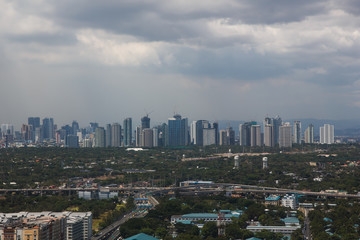 Manila from the air, capital of the philippines