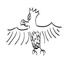 Fototapeta premium Gerupfter Bundesadler Karikatur Simpel