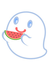 スイカを食べるおばけ