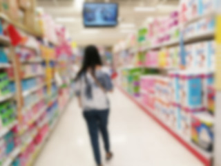 Blur shopper Supermarket Thailand