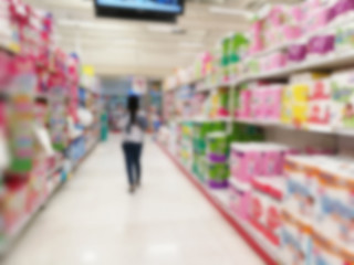 Blur shopper Supermarket Thailand
