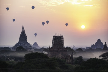 Temple sunrise in full color