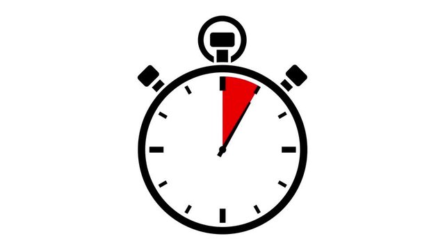 Stopwatch Graphic Red 60 Seconds/Minutes Video