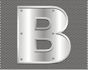 Metal letter B