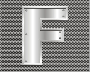 Metal letter F