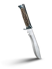 Knife hit into white