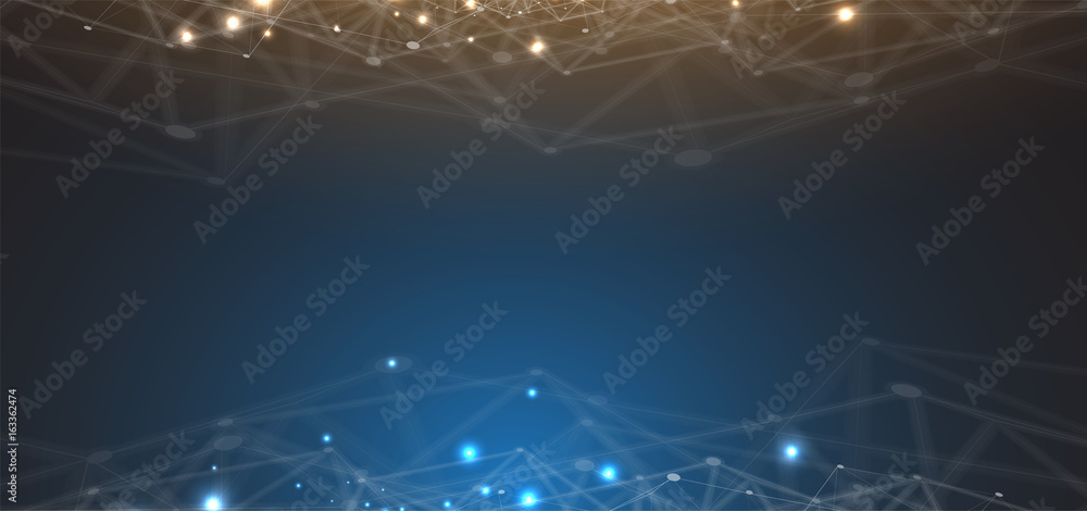 Aufkleber neural network concept. connected cells with links. high technology process. abstract background