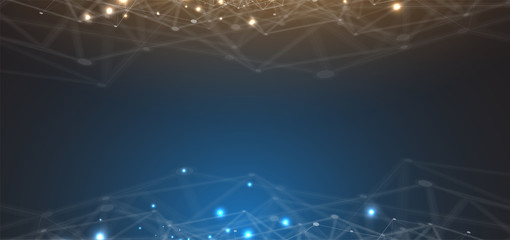 Neural network concept. Connected cells with links. High technology process. Abstract background