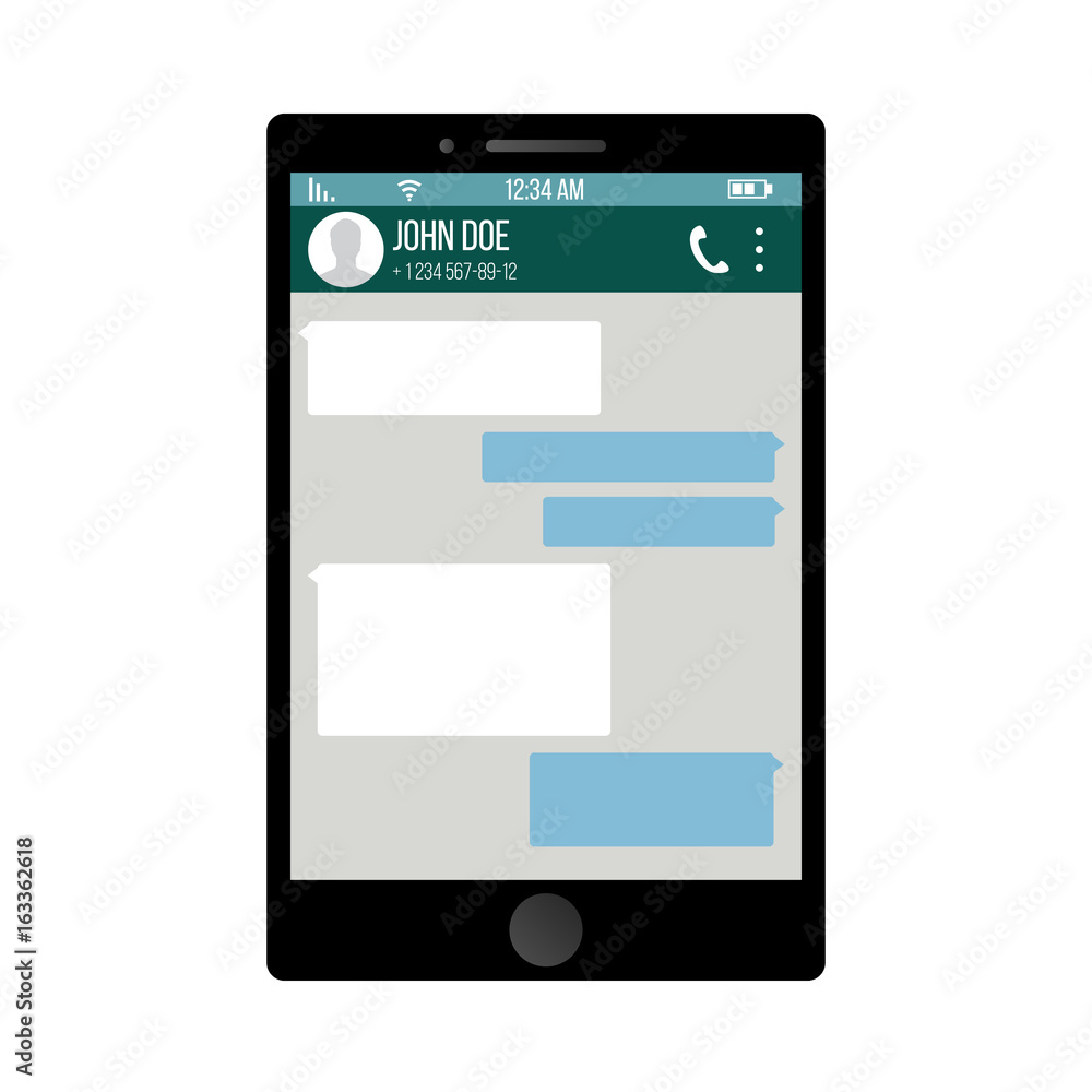 Aufkleber cell phone chat. chatting and messaging concept. chat boxes. text bubbles and user interface. vector