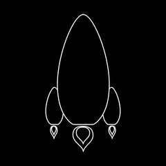 Rocket   the white path icon .