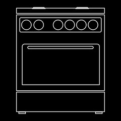 Kitchen stove   the white path icon .