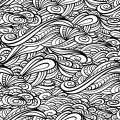 Stylized waves vector seamless pattern