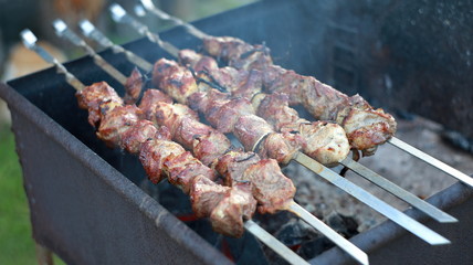 Shish kebabs, barbecue on skewers