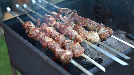 Shish kebabs, barbecue on skewers