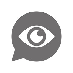 Graue Sprechblase rund - Auge