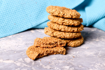 Homemade baked cereal oatmeal cookies