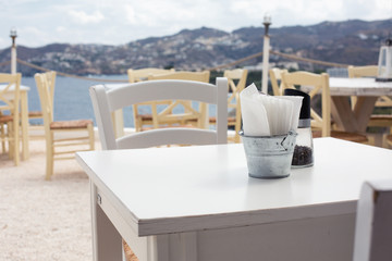 Your table in the cafe with sea view