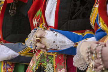 CAGLIARI, ITALIA - 2015 MAGGIO 1: 359^ Processione Religiosa di Sant'Efisio - dettaglio di un...