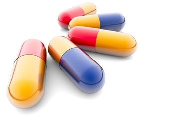 Capsule pill isolated