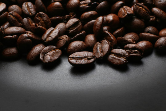 The Roasted coffee beans image closeup