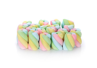 Marshmallows isolated on white background