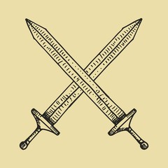 Sword drawing vector sketch