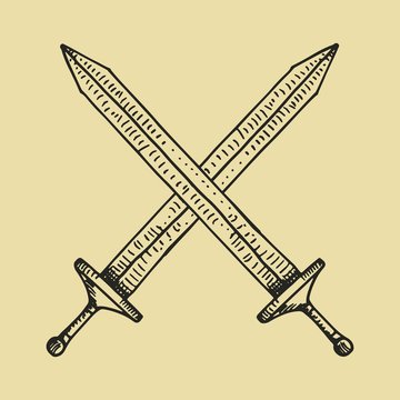 Sword Drawing Vector Sketch