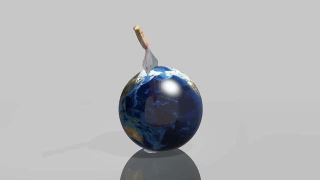 planet kill concept on glass flor