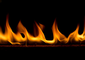Strip of fire on a black background