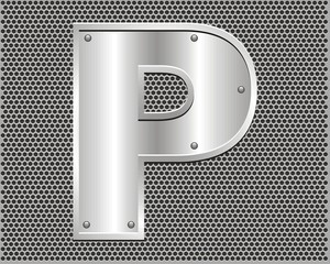Metal letter P