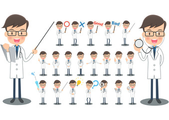 白衣を着た医者セット