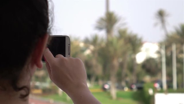 High quality video of woman using mobile phone in real 1080p slow motion 250fps