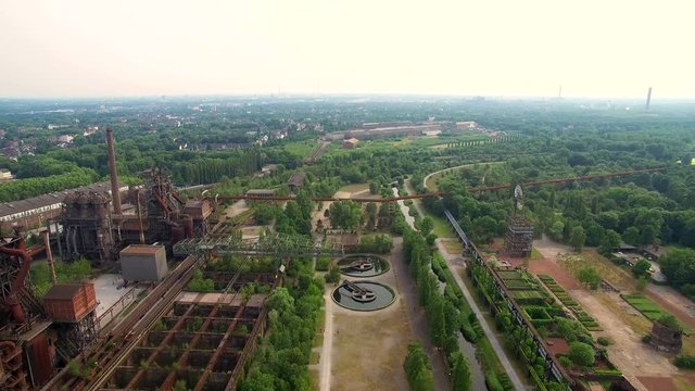 GERMANY AERIAL, Landschaftspark Duisburg. Great to leave the factory with a bird's eye