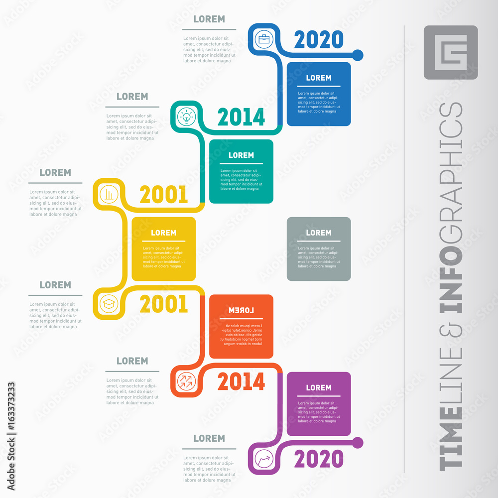 Poster vector infographic of technology or education process. business presentation or timeline concept wit