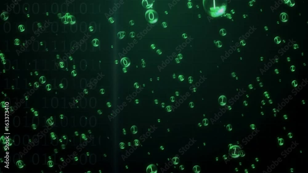 Poster the binary code inside the bubbles rises