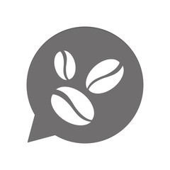 Graue Sprechblase rund - Kaffeebohnen