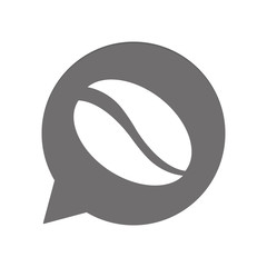 Graue Sprechblase rund - Kaffeebohne