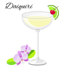 Daiquiri cocktail  isolated on white