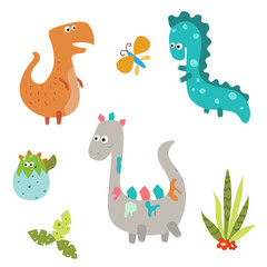 Obraz premium Funny cartoon dinosaurs